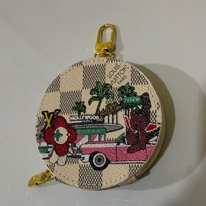 Cream and Pink Key & Card Holder